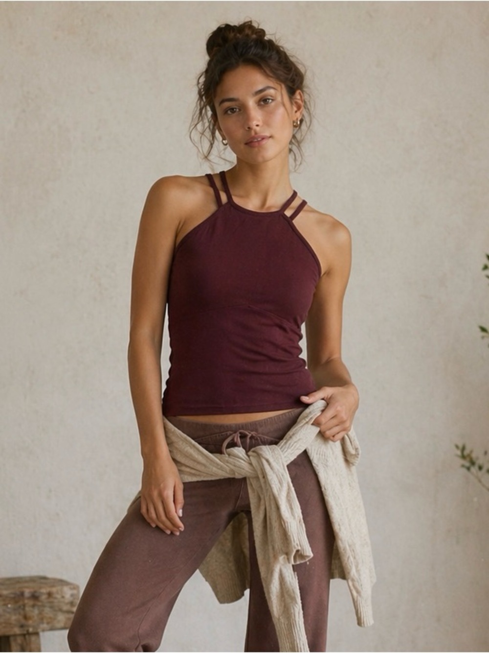 Free People Purple Criss Cross Top | Size: M